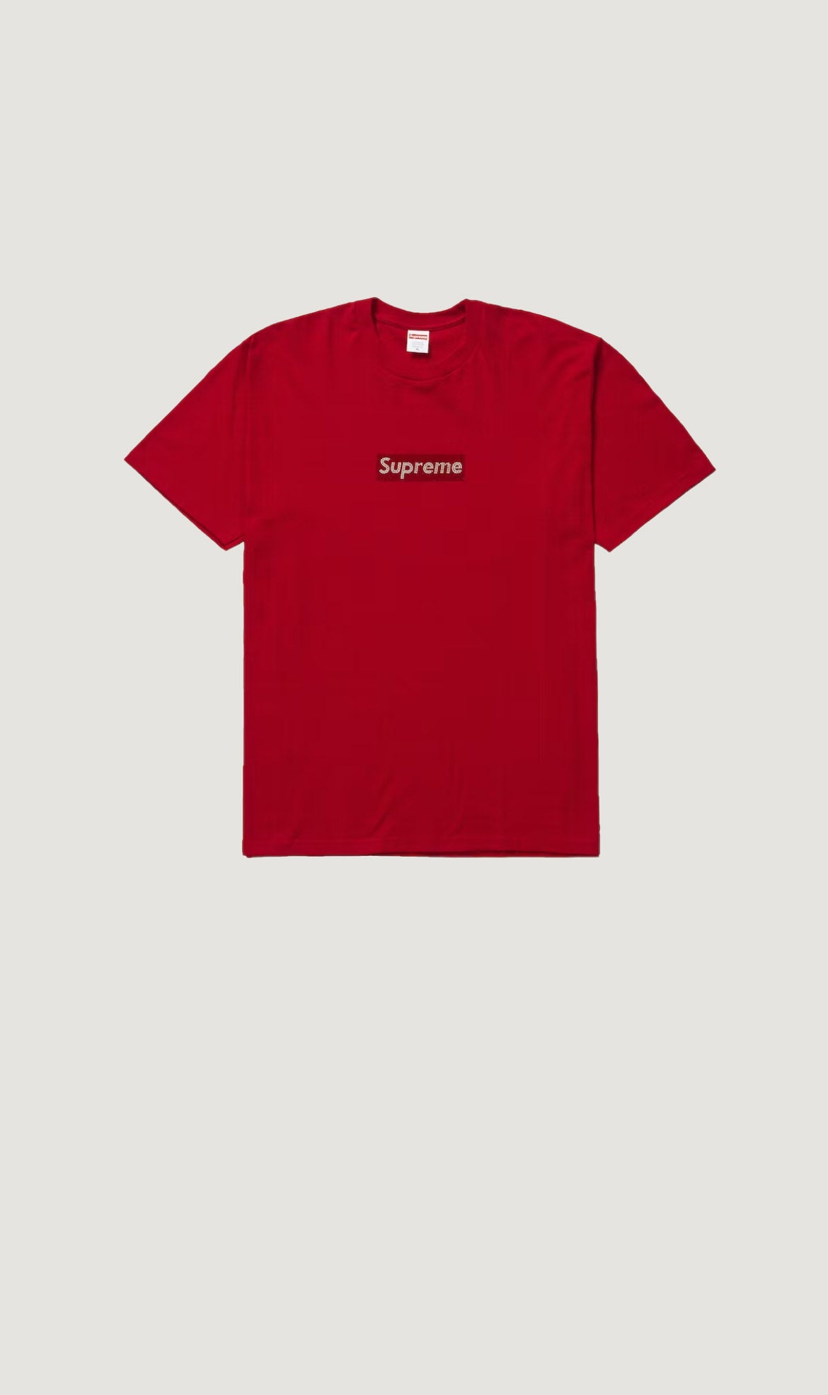 L Supreme Swarovski Box Logo Tee Red